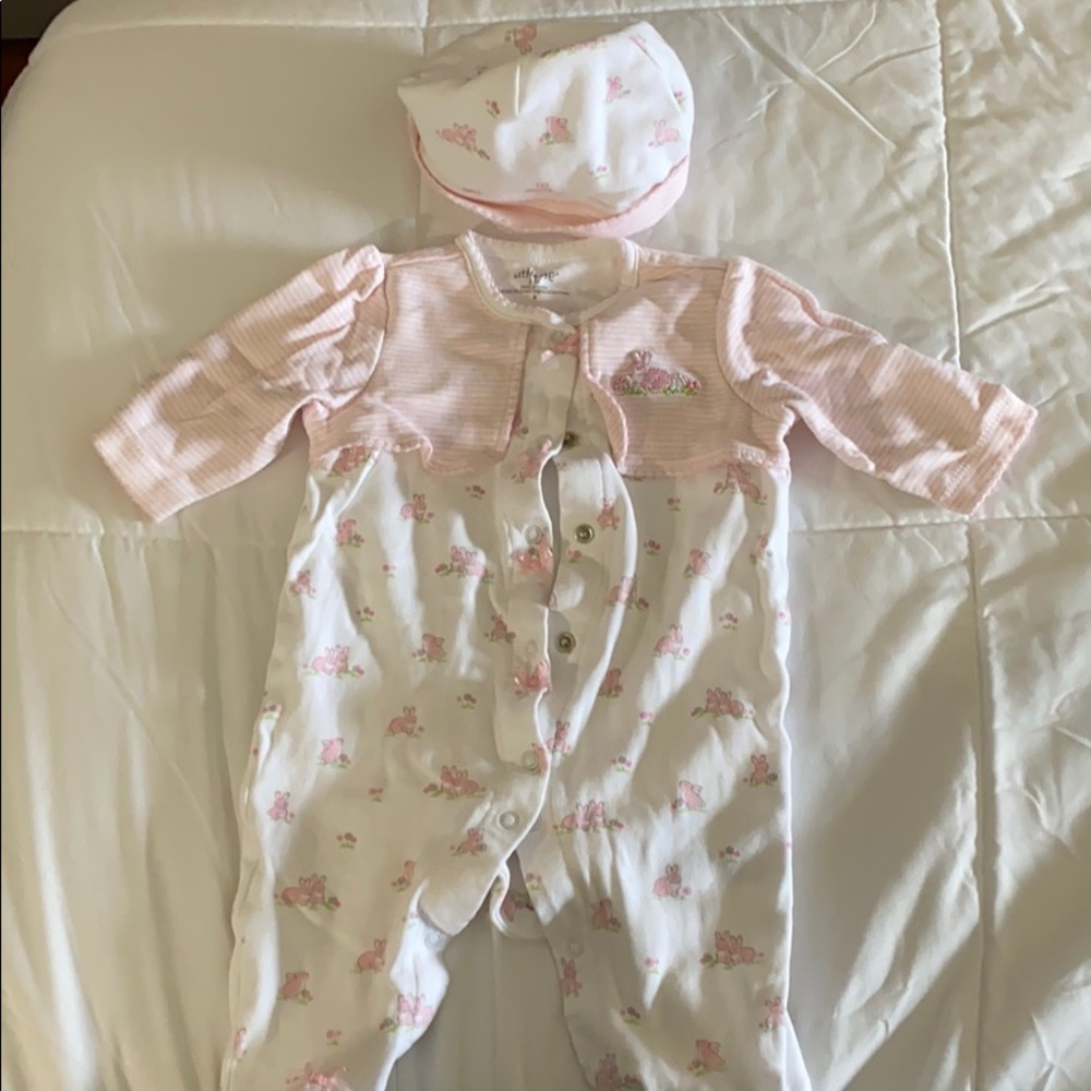 Little Me Onesie With Matching Hat